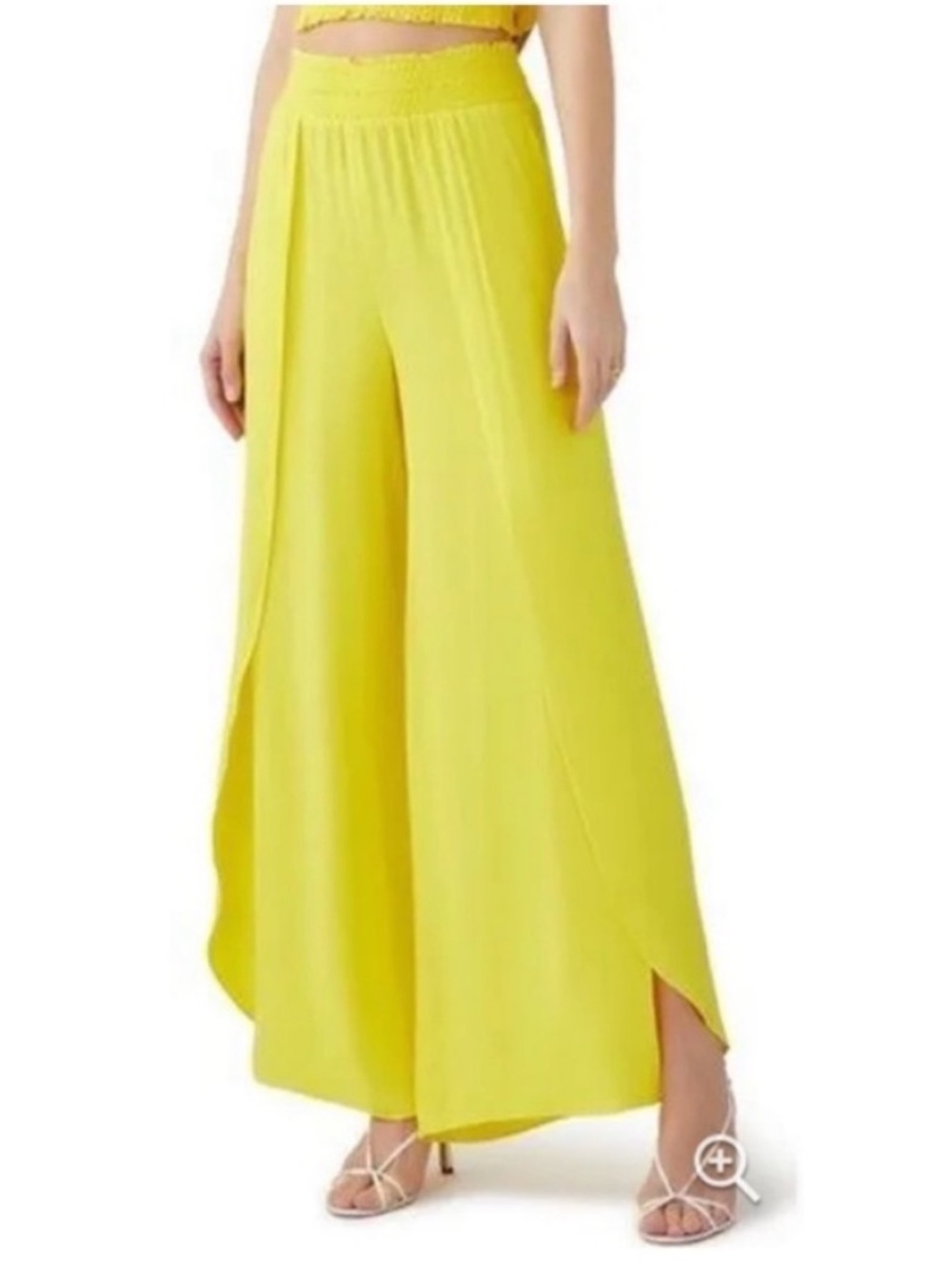 Alice + Olivia Larissa wide leg open pleats pants